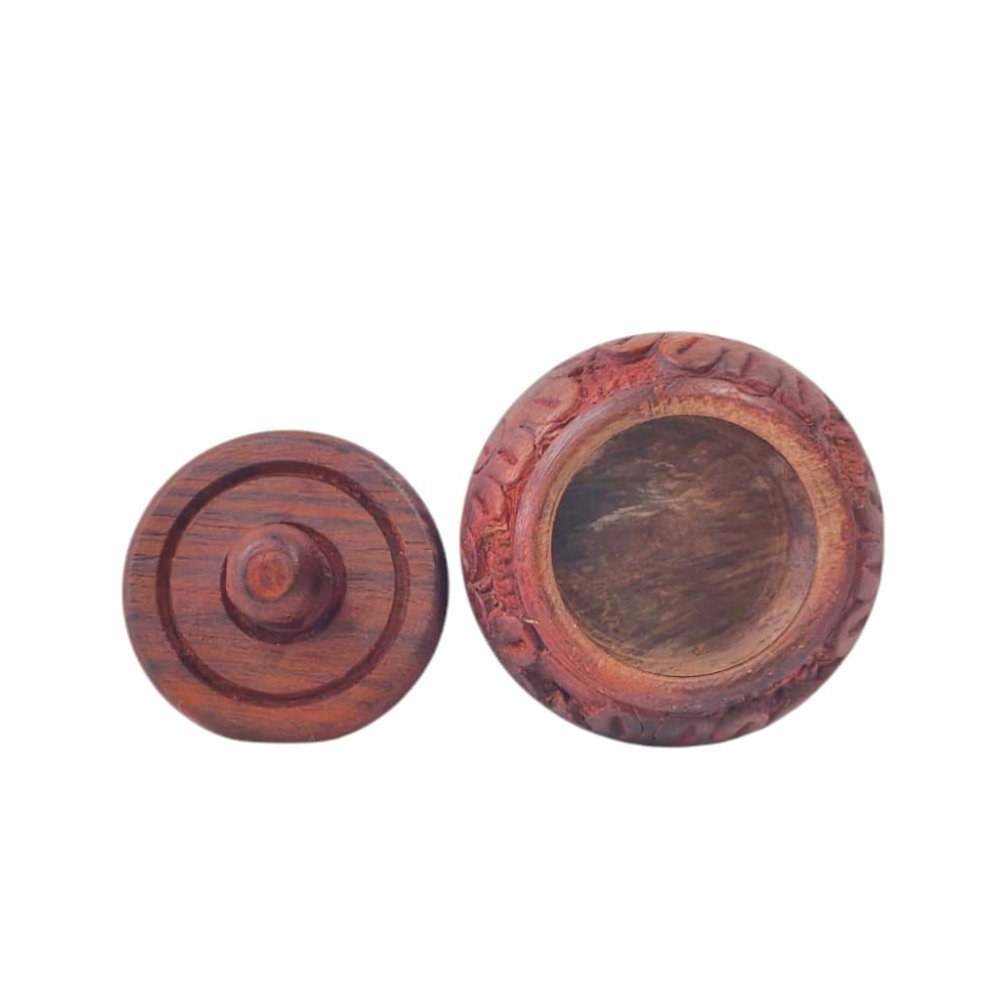Wooden craved Kumkum Box
